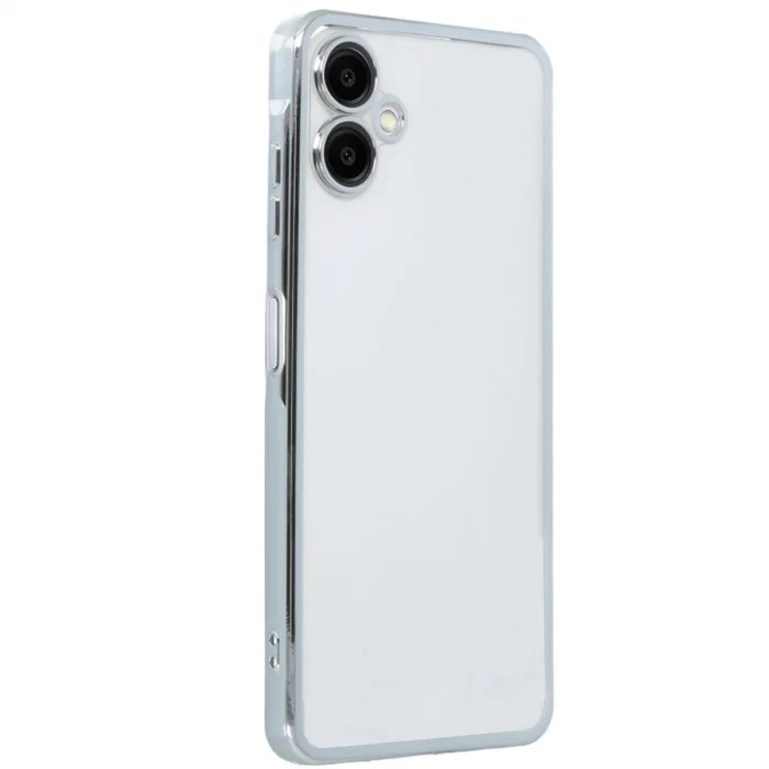 BUĞZ Samsung Galaxy A06 Kılıf Razer Lensli Silikon - Gümüş