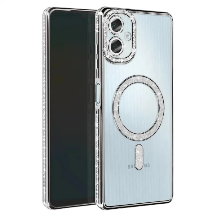 BUĞZ Samsung Galaxy A07 4g Joke Simli Magneticsafe Kılıf - Gümüş