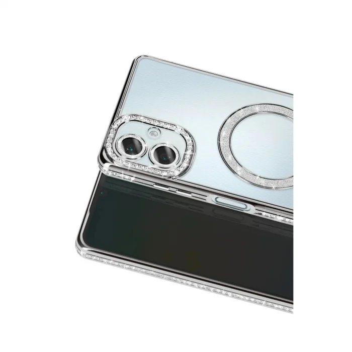 BUĞZ Samsung Galaxy A07 4g Joke Simli Magneticsafe Kılıf - Gümüş