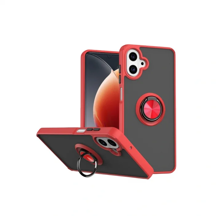 BUĞZ Samsung Galaxy A07 4g Montreal Yüzüklü Silikon Kapak - Kırmızı