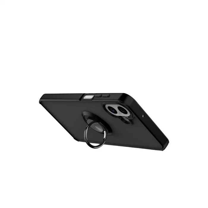 BUĞZ Samsung Galaxy A07 4g Montreal Yüzüklü Silikon Kapak - Siyah