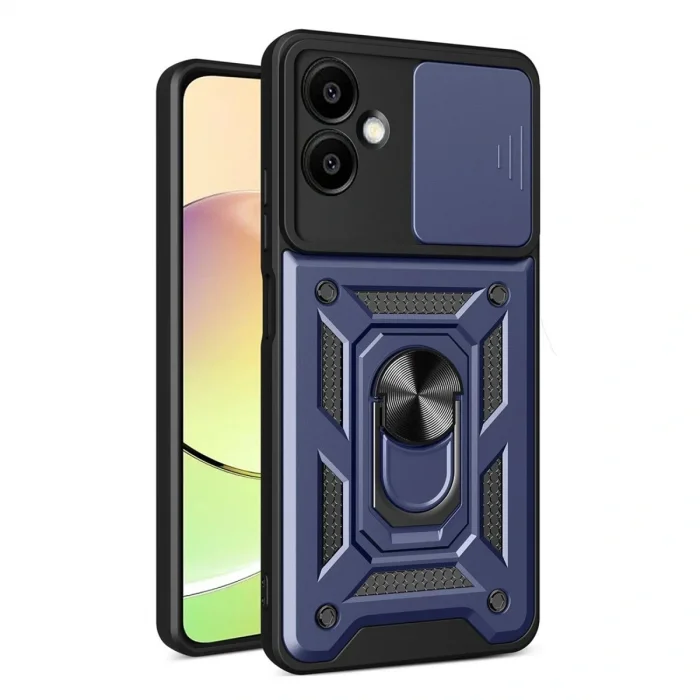 BUĞZ Samsung Galaxy A07 4g Pars Lens Yüzüklü Silikon - Lacivert