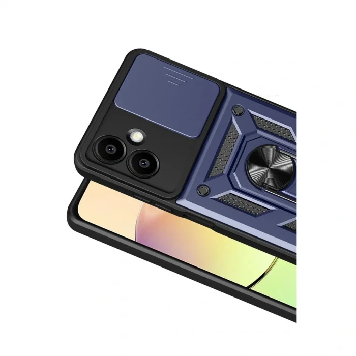 BUĞZ Samsung Galaxy A07 4g Pars Lens Yüzüklü Silikon - Lacivert