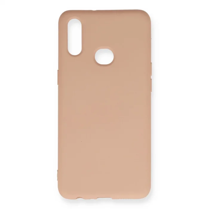 BUĞZ Samsung Galaxy A10s Kılıf Nano İçi Kadife Silikon - Pudra