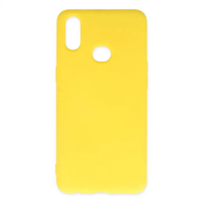 BUĞZ Samsung Galaxy A10s Kılıf Nano İçi Kadife Silikon - Sarı