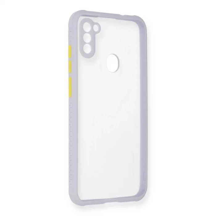 BUĞZ Samsung Galaxy A11 Kılıf Miami Şeffaf Silikon - Lila