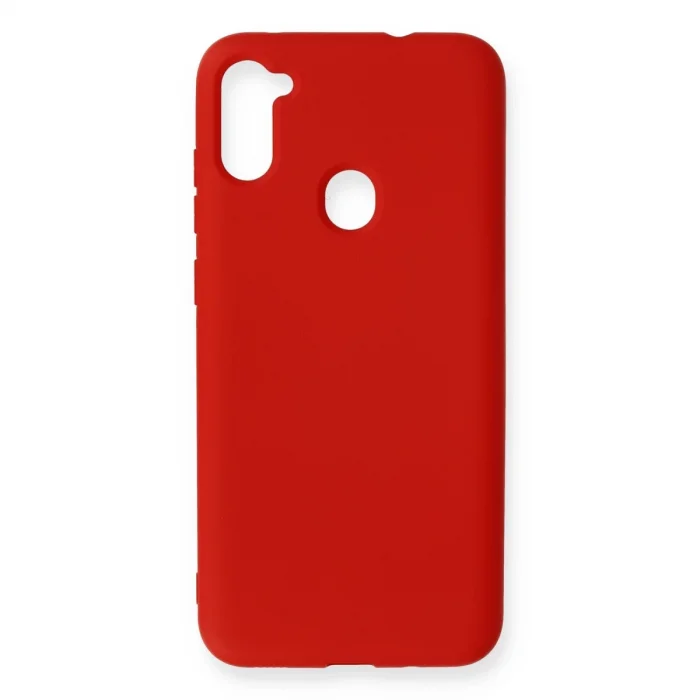 BUĞZ Samsung Galaxy A11 Kılıf Nano İçi Kadife Silikon - Kırmızı