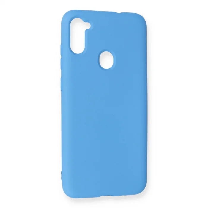 BUĞZ Samsung Galaxy A11 Kılıf Nano İçi Kadife Silikon - Mavi