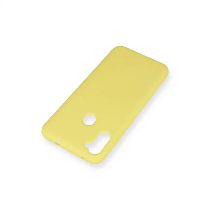 BUĞZ Samsung Galaxy A11 Kılıf Nano İçi Kadife Silikon - Sarı