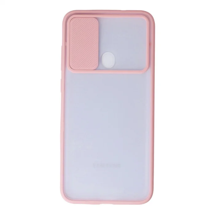 BUĞZ Samsung Galaxy A11 Kılıf Palm Buzlu Kamera Sürgülü Silikon - Pembe