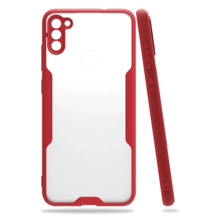 BUĞZ Samsung Galaxy A11 Kılıf Platin Silikon - Kırmızı
