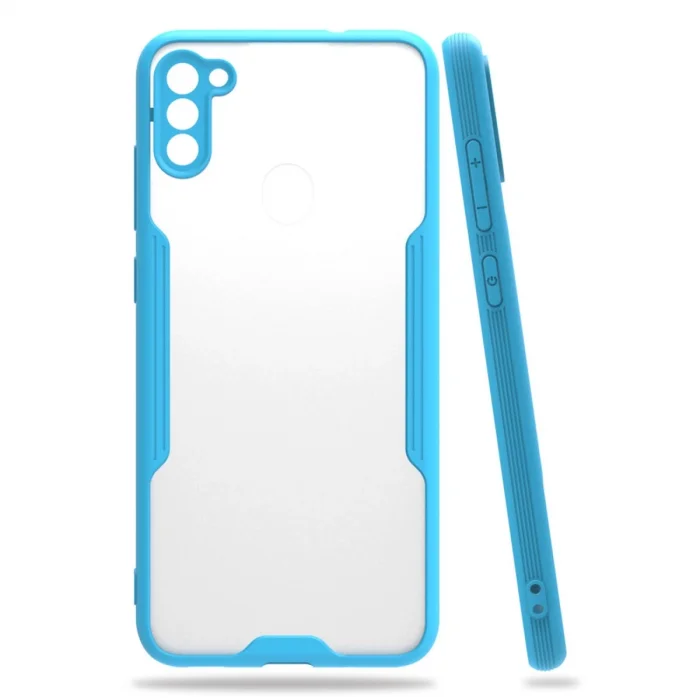 BUĞZ Samsung Galaxy A11 Kılıf Platin Silikon - Mavi