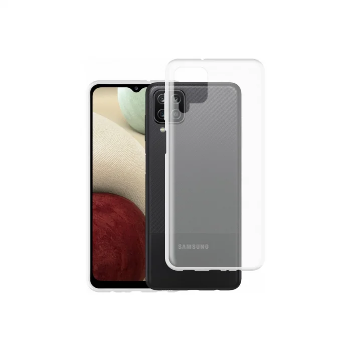 BUĞZ Samsung Galaxy A12 Kılıf Lüx Şeffaf Silikon