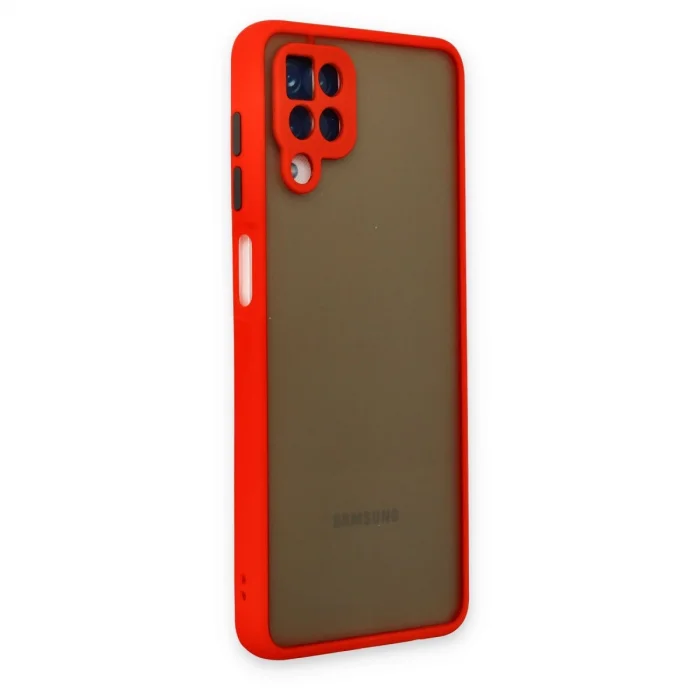 BUĞZ Samsung Galaxy A12 Kılıf Montreal Silikon Kapak - Kırmızı