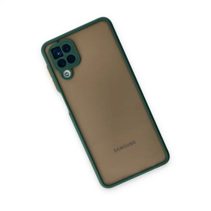 BUĞZ Samsung Galaxy A12 Kılıf Montreal Silikon Kapak - Yeşil