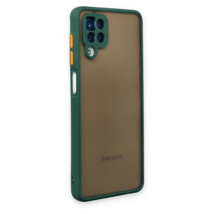 BUĞZ Samsung Galaxy A12 Kılıf Montreal Silikon Kapak - Yeşil