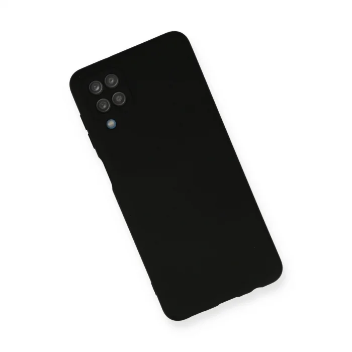 BUĞZ Samsung Galaxy A12 Kılıf Nano İçi Kadife Silikon - Siyah