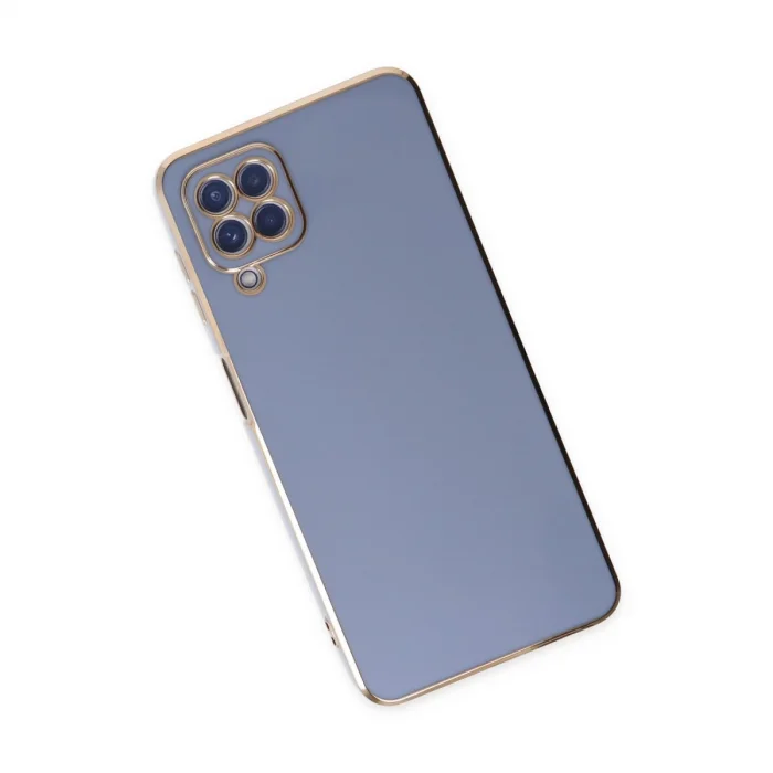 BUĞZ Samsung Galaxy A12 Kılıf Volet Silikon - Mavi