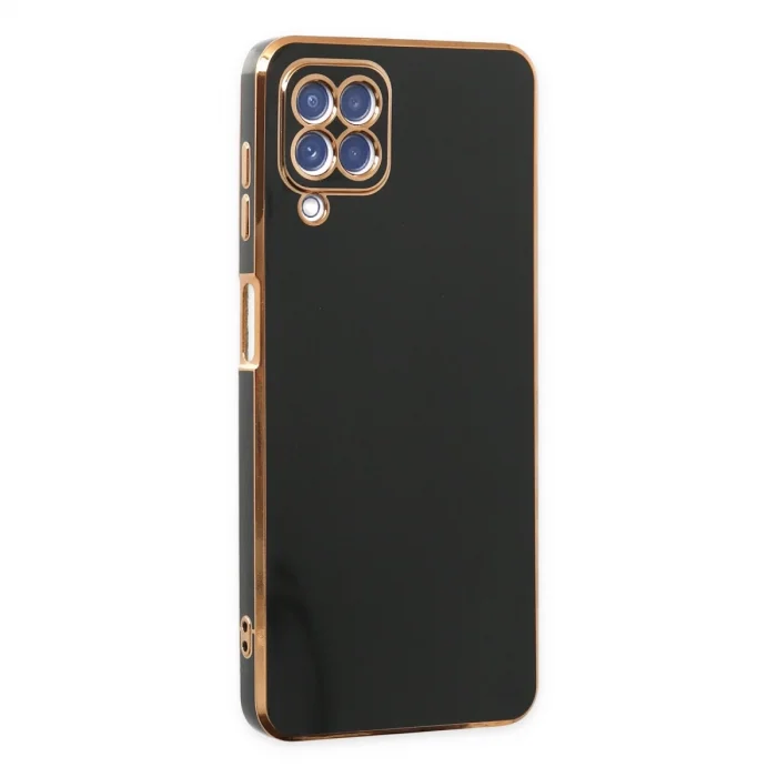 BUĞZ Samsung Galaxy A12 Kılıf Volet Silikon - Siyah