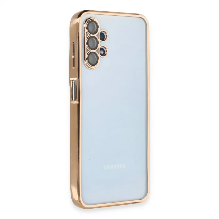 BUĞZ Samsung Galaxy A13 4g Kılıf Razer Lensli Silikon - Gold