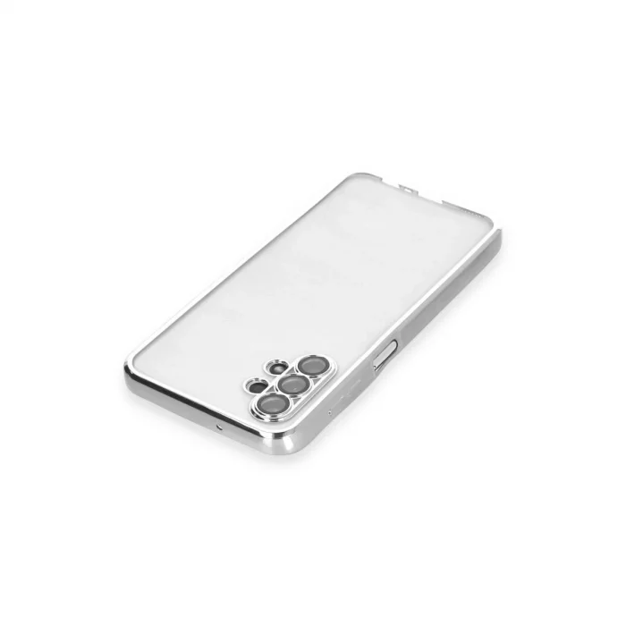 BUĞZ Samsung Galaxy A13 4g Kılıf Razer Lensli Silikon - Gümüş