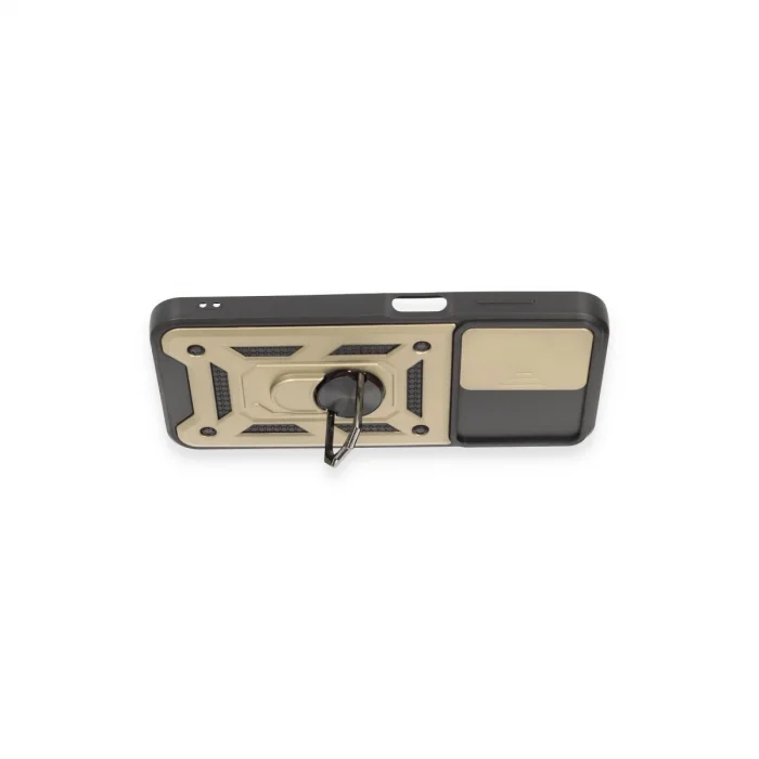 BUĞZ Samsung Galaxy A14 4g Kılıf Pars Lens Yüzüklü Silikon - Gold