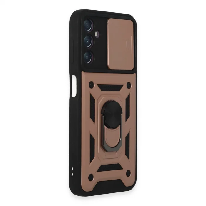 BUĞZ Samsung Galaxy A14 4g Kılıf Pars Lens Yüzüklü Silikon - Rose Gold