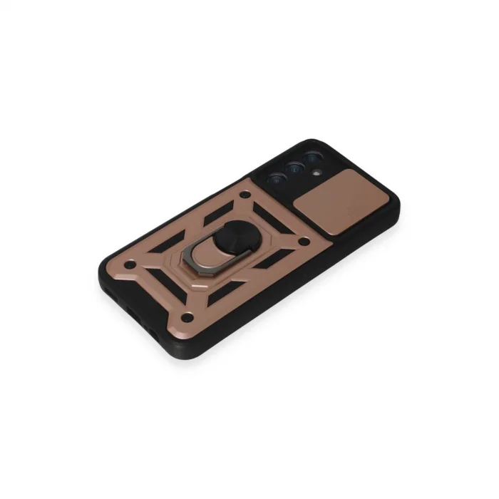 BUĞZ Samsung Galaxy A14 4g Kılıf Pars Lens Yüzüklü Silikon - Rose Gold