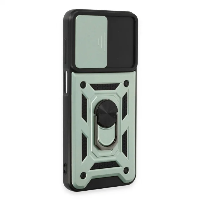 BUĞZ Samsung Galaxy A14 4g Kılıf Pars Lens Yüzüklü Silikon - Yeşil