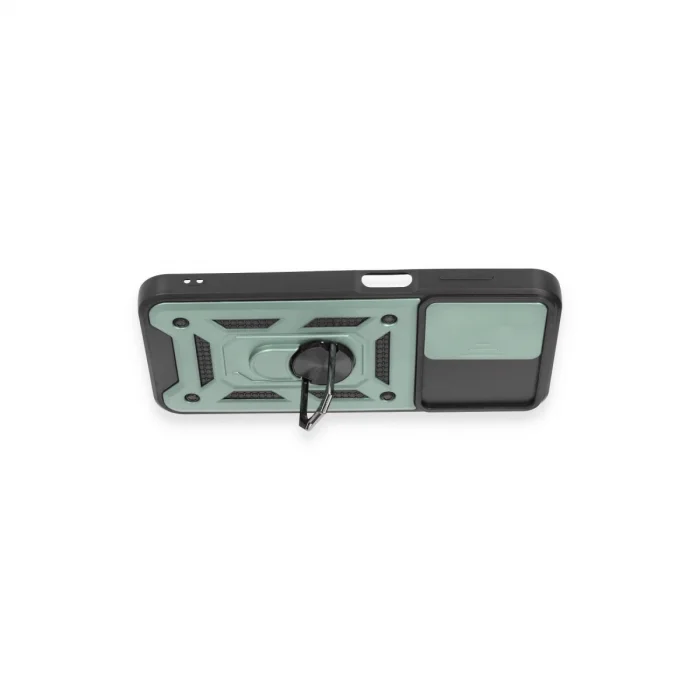 BUĞZ Samsung Galaxy A14 4g Kılıf Pars Lens Yüzüklü Silikon - Yeşil