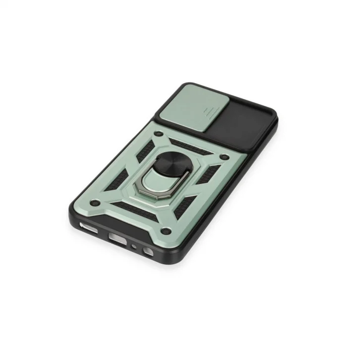 BUĞZ Samsung Galaxy A14 4g Kılıf Pars Lens Yüzüklü Silikon - Yeşil