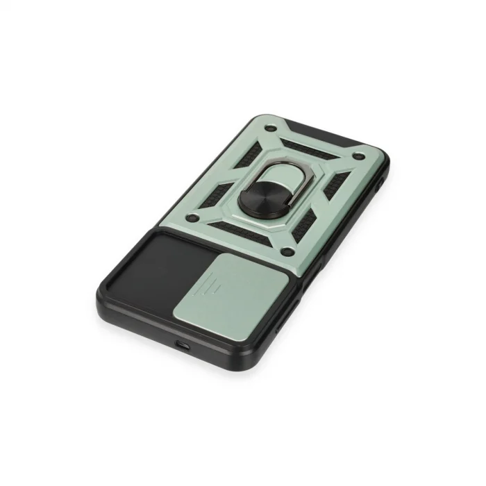 BUĞZ Samsung Galaxy A14 4g Kılıf Pars Lens Yüzüklü Silikon - Yeşil