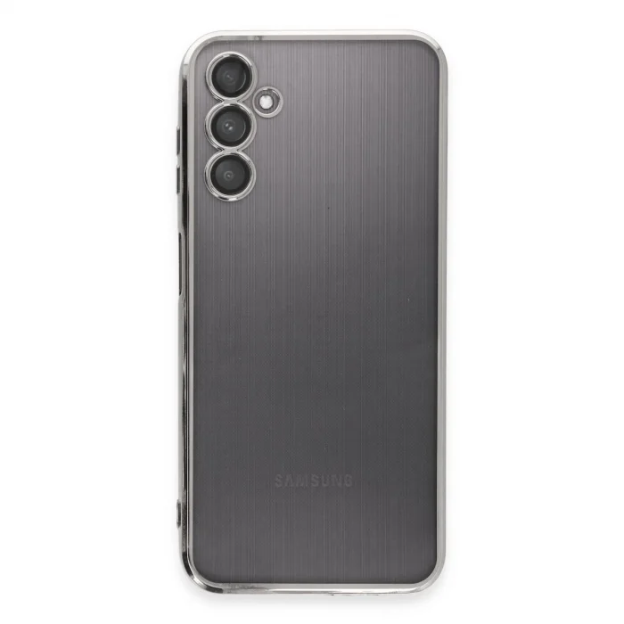 BUĞZ Samsung Galaxy A14 4g Kılıf Razer Lensli Silikon - Gümüş
