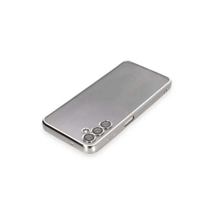 BUĞZ Samsung Galaxy A14 4g Kılıf Razer Lensli Silikon - Gümüş