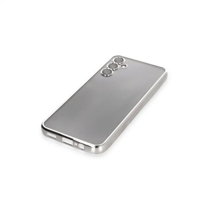 BUĞZ Samsung Galaxy A14 4g Kılıf Razer Lensli Silikon - Gümüş