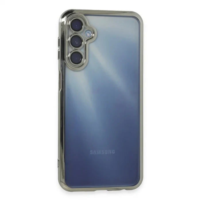 BUĞZ Samsung Galaxy A15 4g Kılıf Razer Lensli Silikon - Gümüş