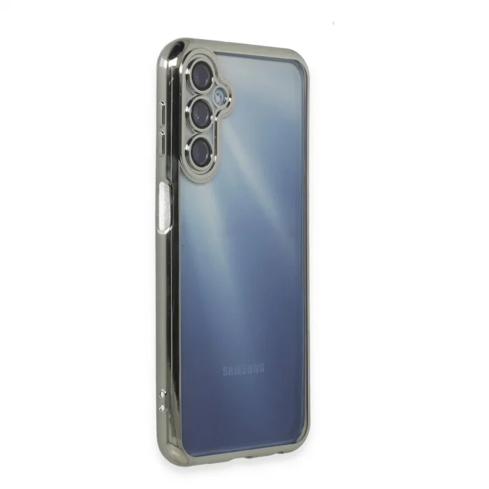 BUĞZ Samsung Galaxy A15 4g Kılıf Razer Lensli Silikon - Gümüş