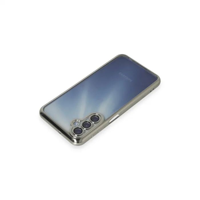 BUĞZ Samsung Galaxy A15 4g Kılıf Razer Lensli Silikon - Gümüş