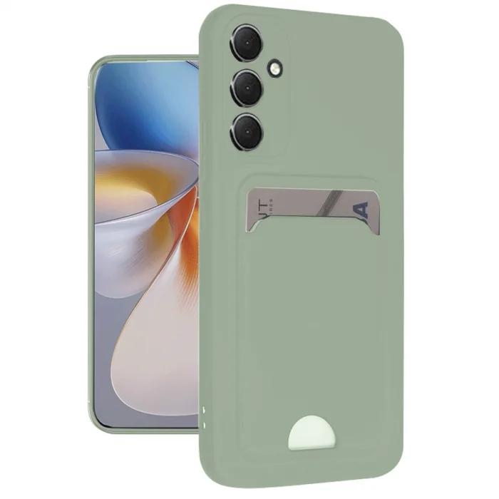 BUĞZ Samsung Galaxy A16 5g Kılıf Kelvin Kartvizitli Silikon - Açık Yeşili