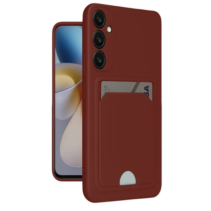 BUĞZ Samsung Galaxy A16 5g Kılıf Kelvin Kartvizitli Silikon - Bordo