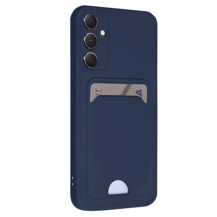 BUĞZ Samsung Galaxy A16 5g Kılıf Kelvin Kartvizitli Silikon - Lacivert