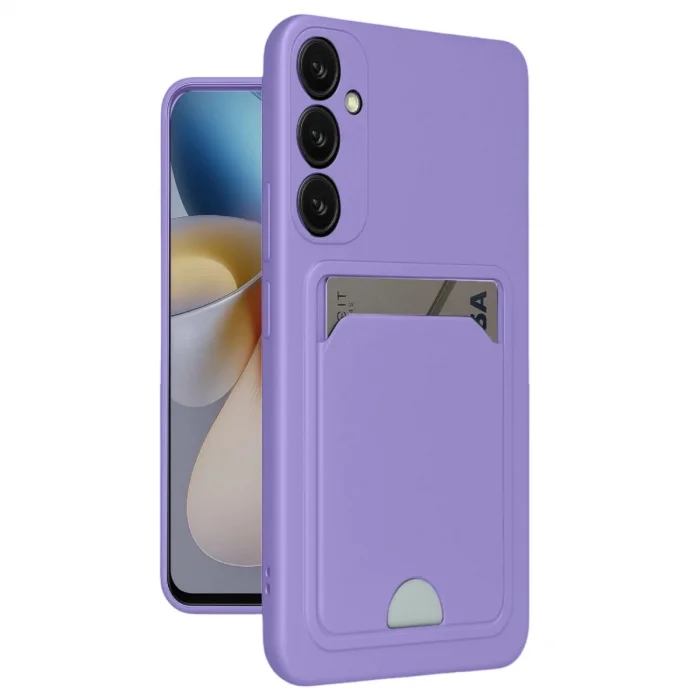 BUĞZ Samsung Galaxy A16 5g Kılıf Kelvin Kartvizitli Silikon - Lila