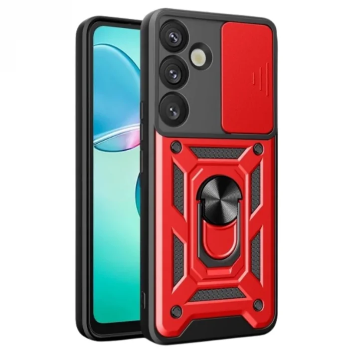 BUĞZ Samsung Galaxy A17 5g Pars Lens Yüzüklü Silikon - Kırmızı