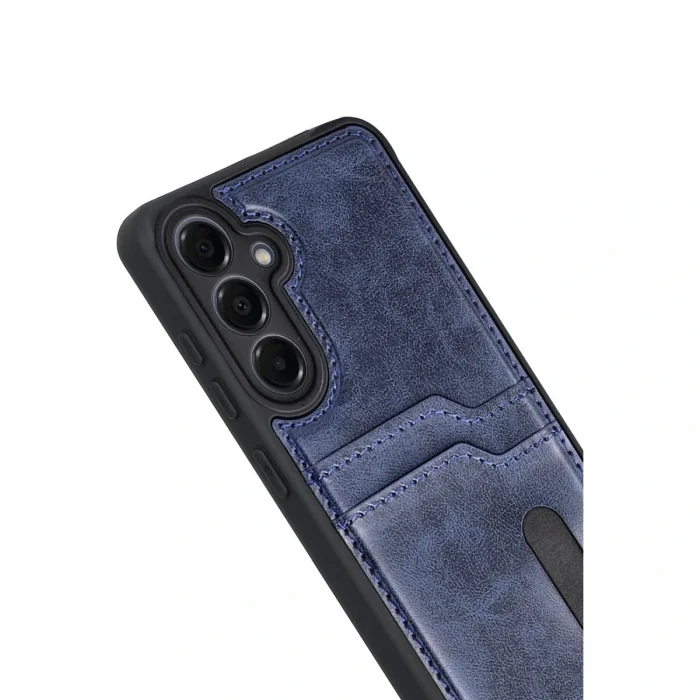 BUĞZ Samsung Galaxy A17 5g Sara Kartvizitli Deri Kılıf - Lacivert