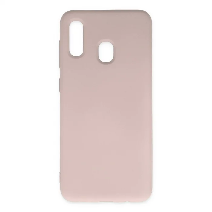 BUĞZ Samsung Galaxy A20 Kılıf Nano İçi Kadife Silikon - Pudra