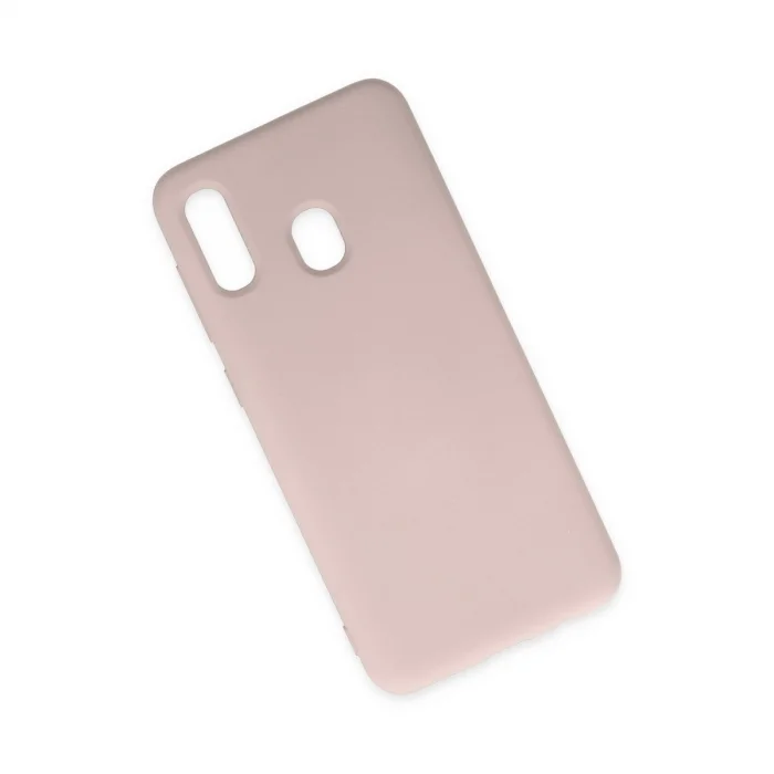 BUĞZ Samsung Galaxy A20 Kılıf Nano İçi Kadife Silikon - Pudra