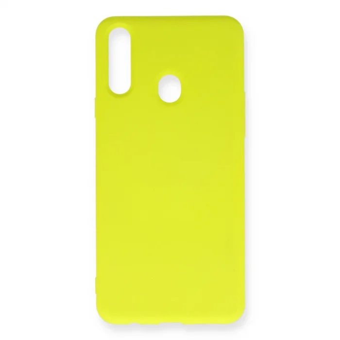 BUĞZ Samsung Galaxy A20s Kılıf Nano İçi Kadife Silikon - Sarı