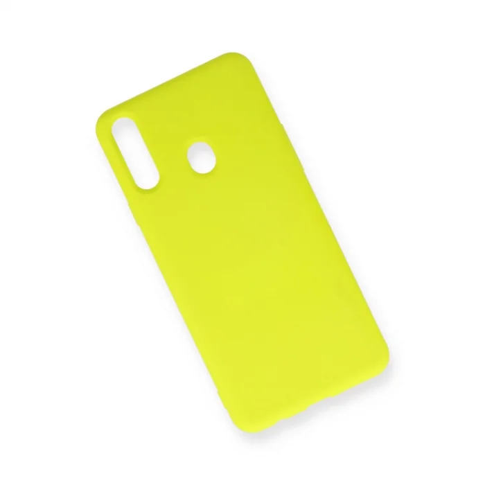 BUĞZ Samsung Galaxy A20s Kılıf Nano İçi Kadife Silikon - Sarı