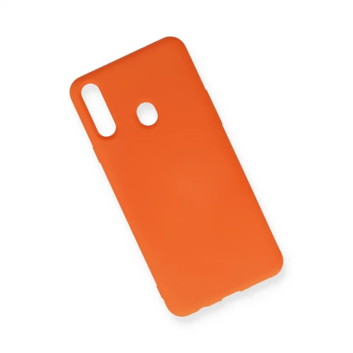 BUĞZ Samsung Galaxy A20s Kılıf Nano İçi Kadife Silikon - Turuncu