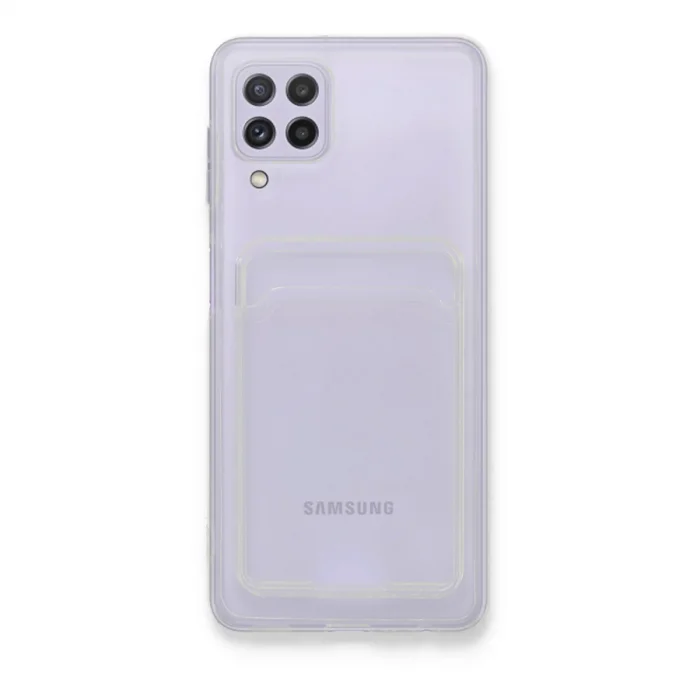 BUĞZ Samsung Galaxy A22 Kılıf Kart Şeffaf Silikon - Şeffaf